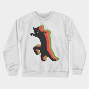 Vintage Meme Cat with Mustache Crewneck Sweatshirt